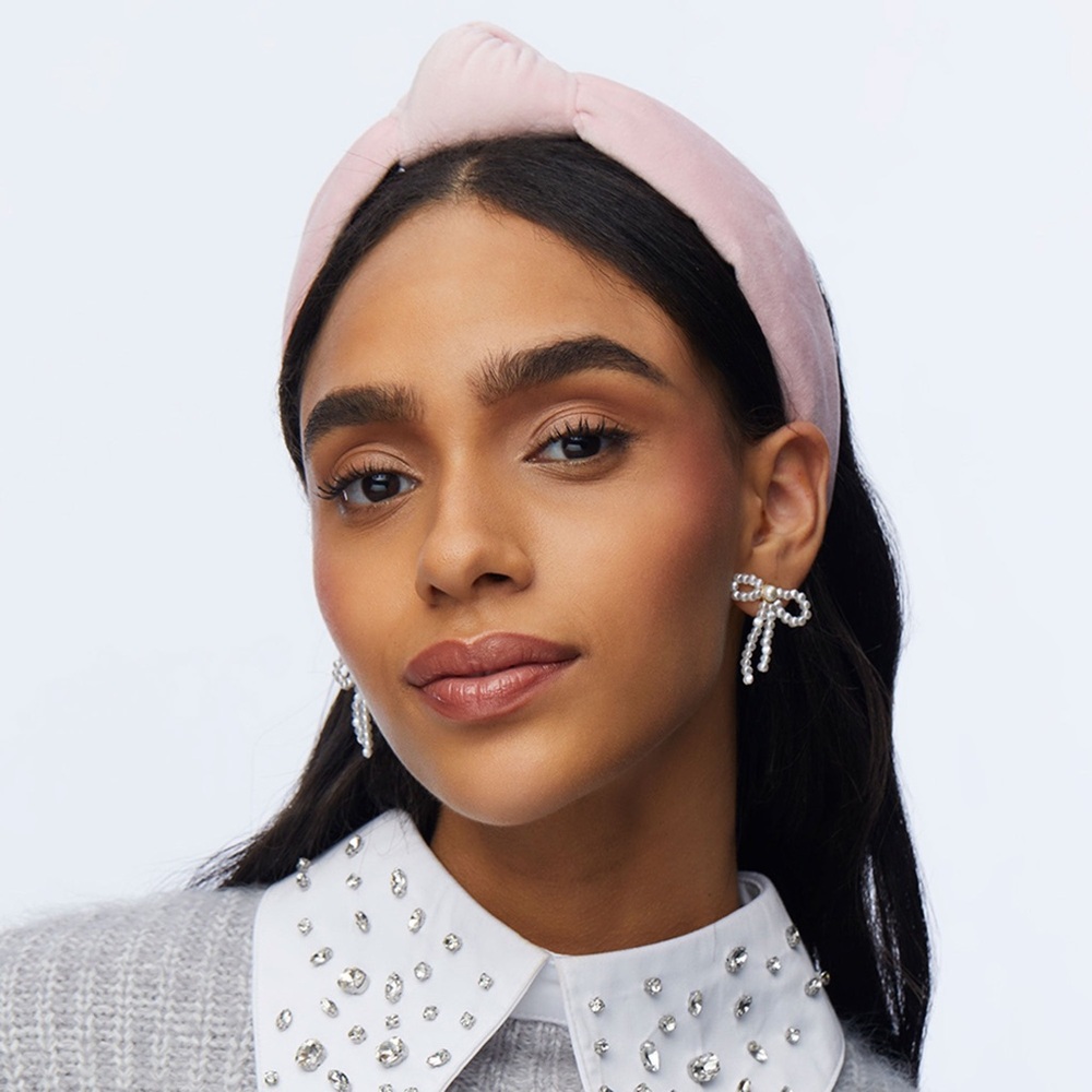 Lele Sadoughi BLUSH VELVET KNOTTED HEADBAND